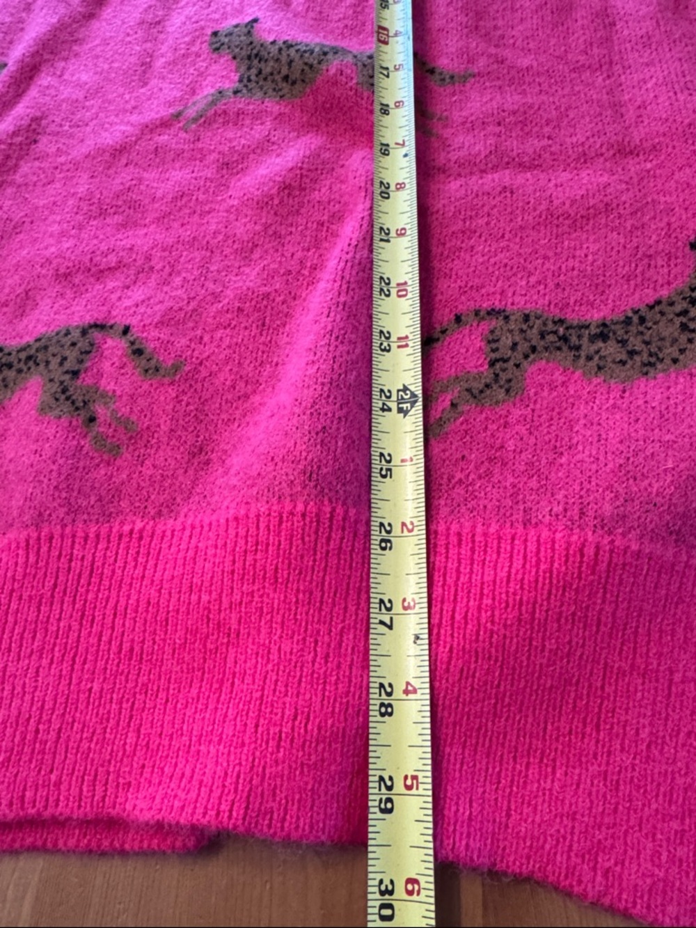 NWT! Easel Gorgeous Pink Sweater with Running Cheetah Motif Plus 1X, 3X - Picture 8 of 12